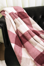 Load image into Gallery viewer, Extremely Soft Plaid Sherpa Throw Blanket ~ Berry