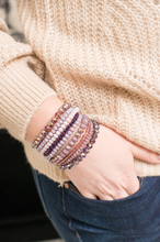 Load image into Gallery viewer, Glass Bead 9 Set Bracelet ~ Purple