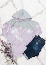 Load image into Gallery viewer, Lightweight Lavender Floral Double Hoodie