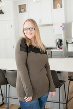 Load image into Gallery viewer, Forever Yours Olive with Lace Ribbed Top