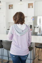 Load image into Gallery viewer, Lightweight Lavender Floral Double Hoodie