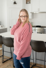 Load image into Gallery viewer, Mauve Shoulder Zip Knit Top