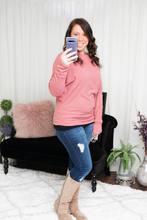 Load image into Gallery viewer, Mauve Shoulder Zip Knit Top