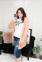 Load image into Gallery viewer, Popcorn Eyelash Knit Cardigan ~ Light Clay