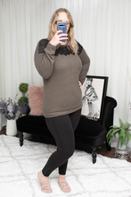 Load image into Gallery viewer, Forever Yours Olive with Lace Ribbed Top