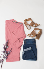 Load image into Gallery viewer, Mauve Shoulder Zip Knit Top