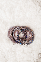 Load image into Gallery viewer, Glass Bead 9 Set Bracelet ~ Purple