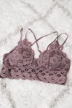 Load image into Gallery viewer, Forever in Love Crochet Lace Bralette ~ Dusty Purple
