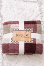 Load image into Gallery viewer, Extremely Soft Plaid Sherpa Throw Blanket ~ Berry
