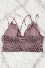 Load image into Gallery viewer, Forever in Love Crochet Lace Bralette ~ Dusty Purple
